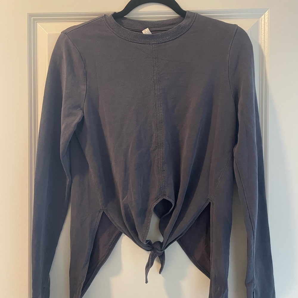 Athleta Long Sleeve Tie-Front Top - Purple